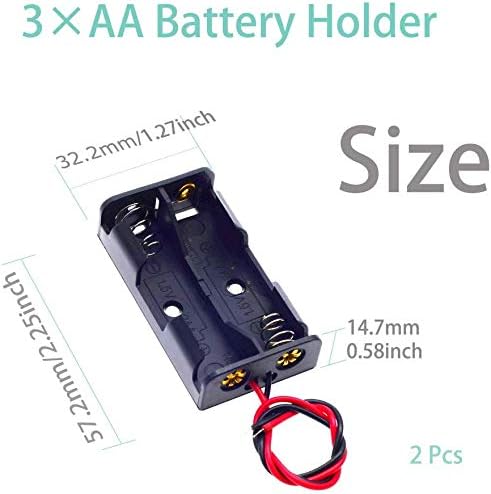 GTIWUNG 8Pcs 1.5V/3V/4.5V/6V AA Battery Holder with Wire & Pin, Black Plastic Batteries Case with Leads, 2Pcs Battery Storage Box