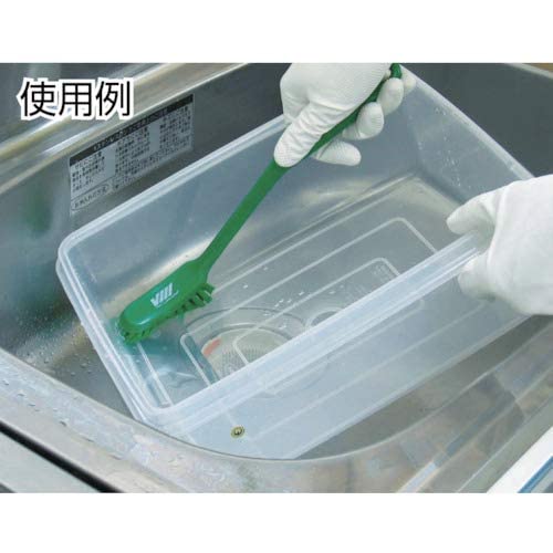 Vikan - Fine Dish Brush - Heavy-Duty, Narrow, Slip-Resistant Cleaning Brush, Polypropylene, Polyester Bristle, 11 Inch, Green, (42872)