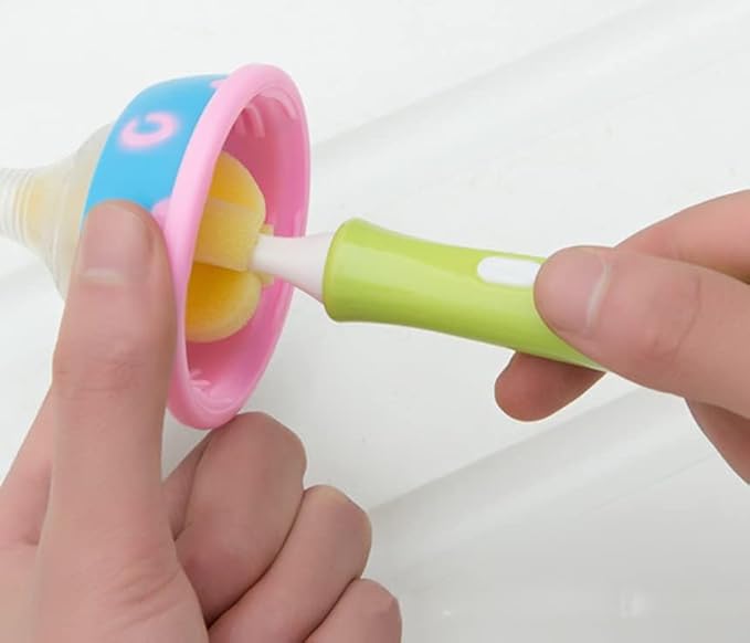 HLLMX 1PCS Baby Bottle Brush The Baby Nipple Brush Cleaning Brush to Replace The Head Sponge Bottle Brush for Washing Green GJ120 GJ120