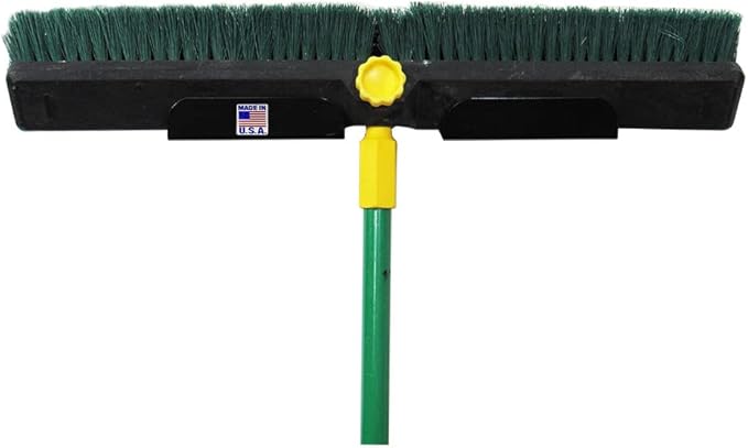 Pit Posse 607BK Push Broom Hanger Rack Holder Garage Storage Organizer-Made in USA- Enclosed Cargo Race Car Trailer Automotive Shop Accessory Aluminum (Black)- Toy Hauler, 5th Wheel, Snowmobile