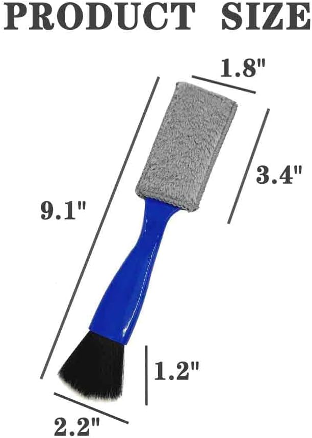 Double-Headed Car Cleaning Brush, Car Detailing Brush, Durable, Easy to Store Without damaging Interior Surfaces; Suitable for Cleaning dashboards (1PCSBlue)