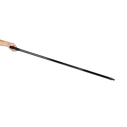 Restaurantware-BROOM HANDLE ONLY: Clean Tek Professional 48 Inch Threaded Broom Handle, 1 Angled Stick - Head Sold Separately, Ergonomic, Black Steel For Cleaning