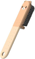 Little Bear Folding Portable Shoe Brush,Multi Functional Bristle Cleaning Brush for Clothes, Carpet,Bathtub,Toilet, Etc(Khaki)