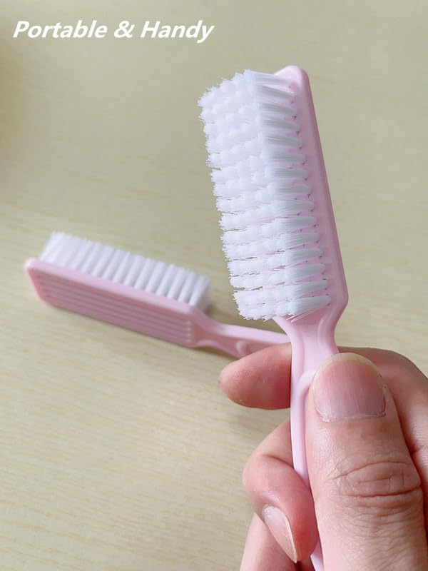 12Pcs Nail Brush for Cleaning Fingernails, Handle Grip Cleaning Brush for Nail and Toenail, Nail Dust Brush Manicure Pedicure Tools Scrubbing Brush Women Men Home Salon(Pink)