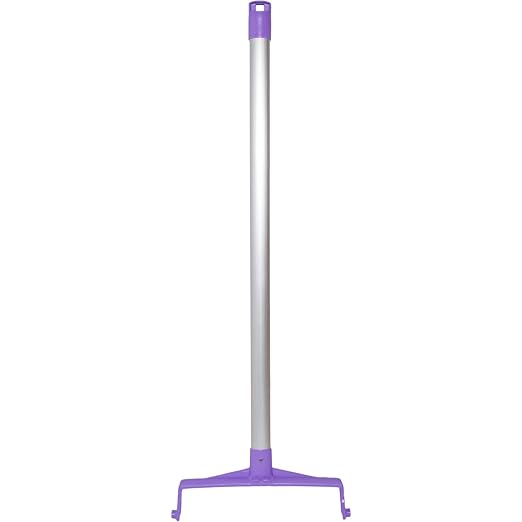 SPARTA Color Coded Upright Dustpan with 30 Inch Aluminum Handle, Serrated Edge and Locking Yoke, Standing Commercial Floor Dust Pan, Purple, Pack of 6