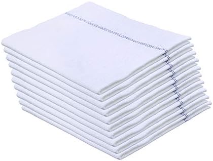 Superio White Squeegee Cloths (12 Pack) for Cuban-Style Mop, Israeli Spunja Cleaning Mop Towels - Kitchen Bathroom Tiles, Stone, Parquet Wood Floor Wash