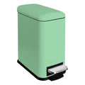 5 Liter / 1.3 Gallon Trash Can with Removable Liner, Soft Close lid & Step Pedal, Stainless Steel Trash Bin for Bathroom,Bedroom,Home Office,Green
