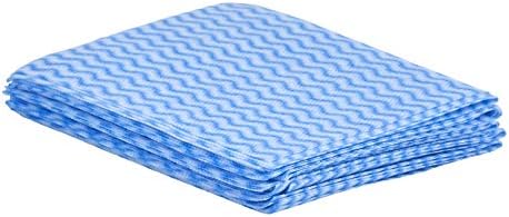 Superio Handy Wipes for Kitchen - Blue Reusable Multi-Purpose Heavy-Duty Cleaning Cloth for House, Bathroom, and Office. Disposable Dish Towel (5)