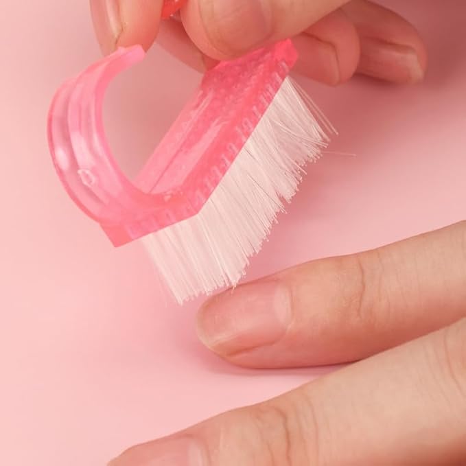 Nail Cleaning Brush, 12pcs Hand Grip Plastic Scrubbing Brush with Soft Bristles Fingernail Cleaning Manicure Supplies for Hands Feet Nails