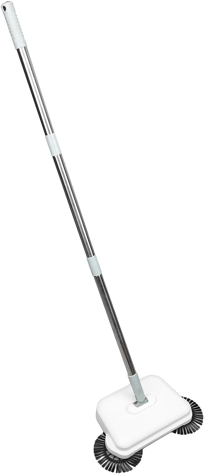 Aramox Hand Push Sweeper Mop for Hardwood Floors, Manual Cordless Floor Cleaner with Soft Brush, Wet Dry Sweep for Home Environment