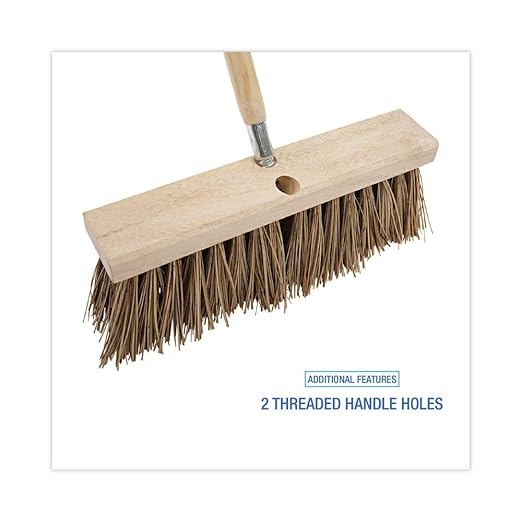 Boardwalk BWK71160 6.25 in. Palmyra Fiber Bristles 16 in. Brush Street Broom Head - Brown