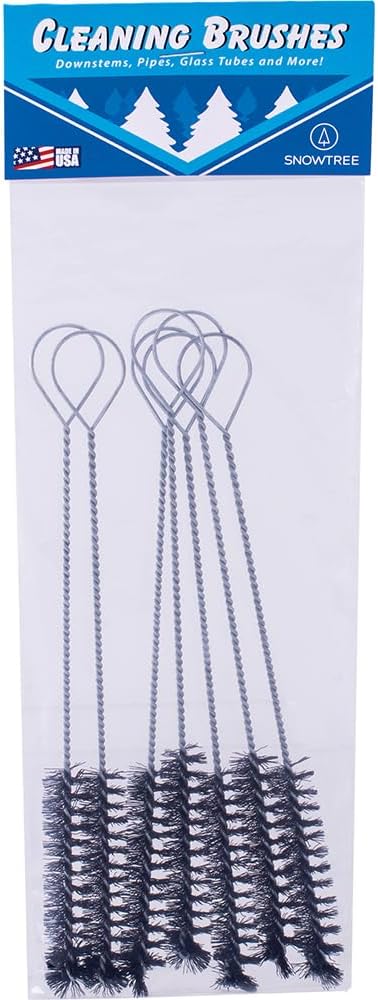 SnowTree - 10 Pack Fan Tip Nylon Bristle Cleaning Brush for Glass Pieces - Anti Scratch Fan Tip to Protect Glass Surfaces and Tubes
