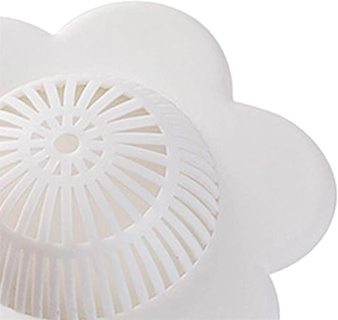 Hair Catcher Silicone Hair Stopper Shower Drain Covers with Suction Cups Suit for Bathroom Bathtub and Kitchen 1 Pack, White