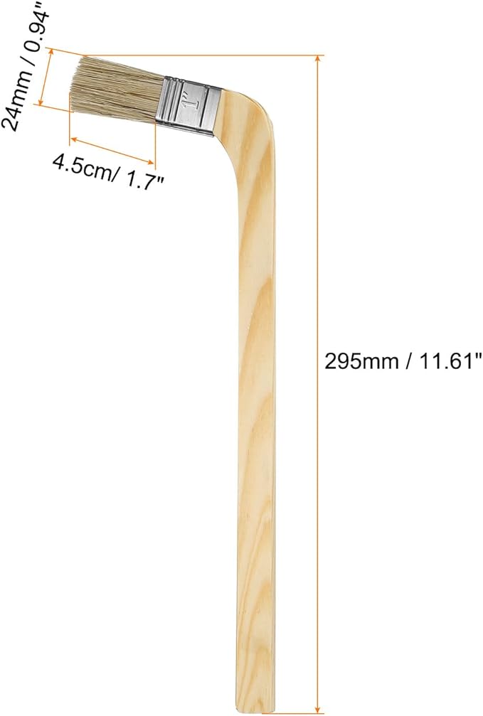 HARFINGTON Paint Brush 3Pcs 1" Brush Width Reusable Variety Angled Bend Brushes Radiator Paint Brush for All Latex Oil Painting Furniture Walls Treatment, Brown