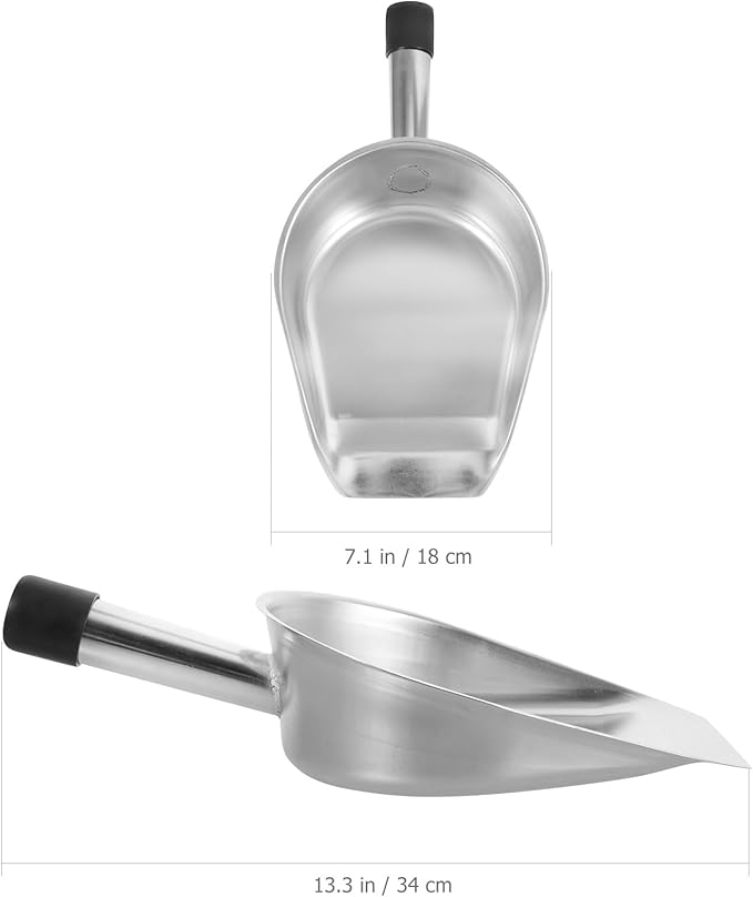 FRCOLOR Small Stainless Steel Handheld Dustpan Portable Garbage Shovel with Narrow Mouth Steel Handle for Home and Office Cleaning Tasks