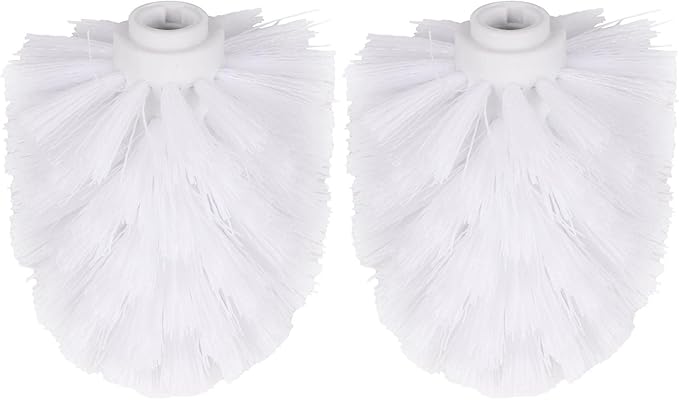 EKDJKK 2PCS Toilet Bowl Brush Replacement Head, Toilet Brush Head Replacement with Durable Stiff Bristles, Cleaning Tool for Home Hotel Bathroom (White)