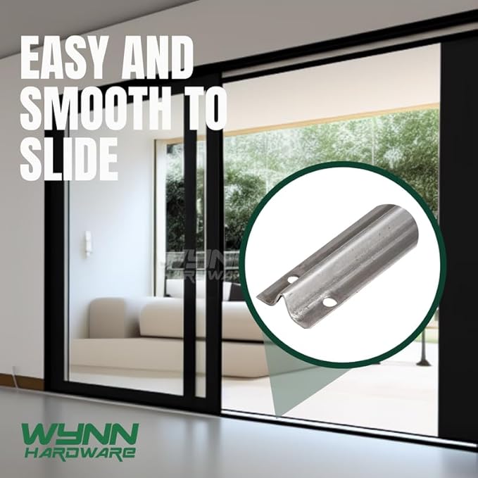 Stainless Steel Screw-on Track Cover for Sliding Patio Glass Doors - Replacement Hardware for Fixing Sliding Glass Door Track (2 Feet)