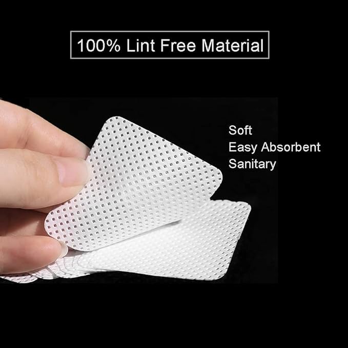 BLUERISE Lint Free Nail Wipes White 600pcs Nail Polish Remover Pads Soft Absorbable Eyelash Extension Glue Cleaning Wipes