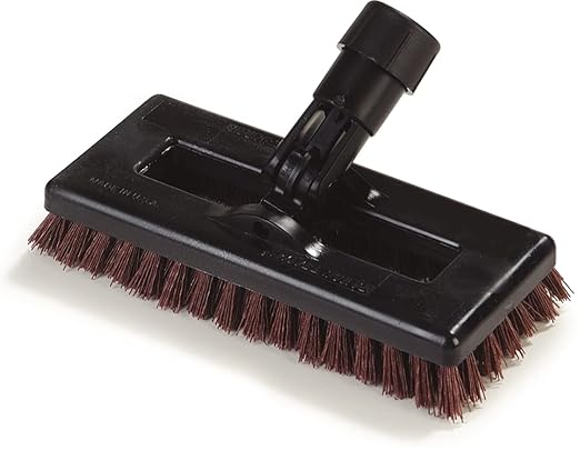 Carlisle FoodService Products 36531027 Swivel Scrub Plastic Block Power Scrub Floor Brush, Nylon Grit Bristles, 8" Length x 3-1/2" Width, 15/16" Bristle Trim, Rust (Pack of 12)