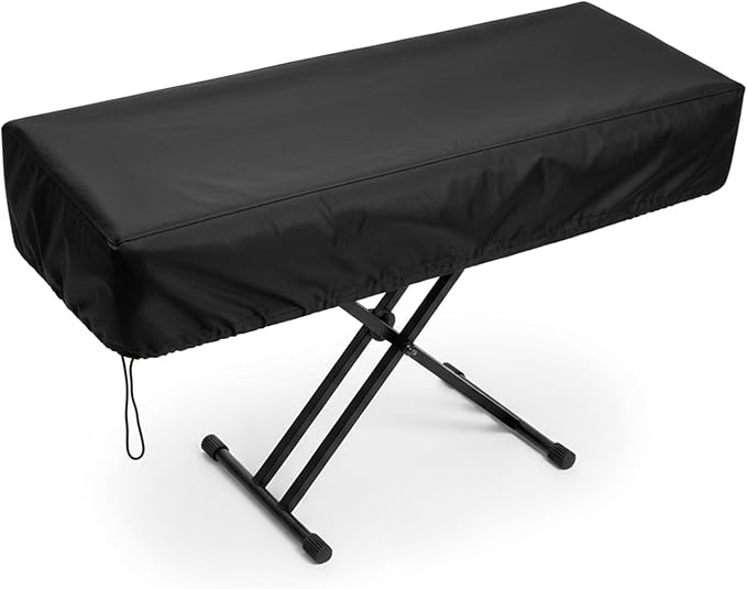 Soundspire 61 Keys Piano Keyboard Dust Cover, Waterproof Thickening Digital Electronic Piano Cover with Elastic Lock, Full Coverage Premium Protector for Music Keyboards (Black)