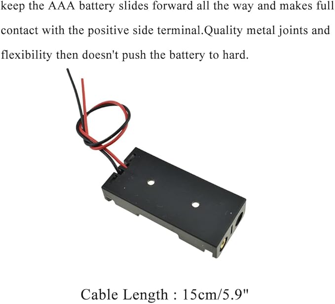 HAHIYO 3V AAA Battery Holder Bundle Series with Wire Sturdy Clapm Flexible Springs Contact Build-in Harnesses Batteries Black Case Easy Install 8 Pieces for Wall Clocks Ham Radio Kids Toys