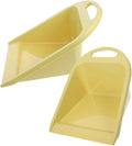 TOYANDONA 2pcs Small Handheld Dustpans with Handle, Ergonomic Trash Scoops in Lime Yellow for Home and Office Desk Cleaning