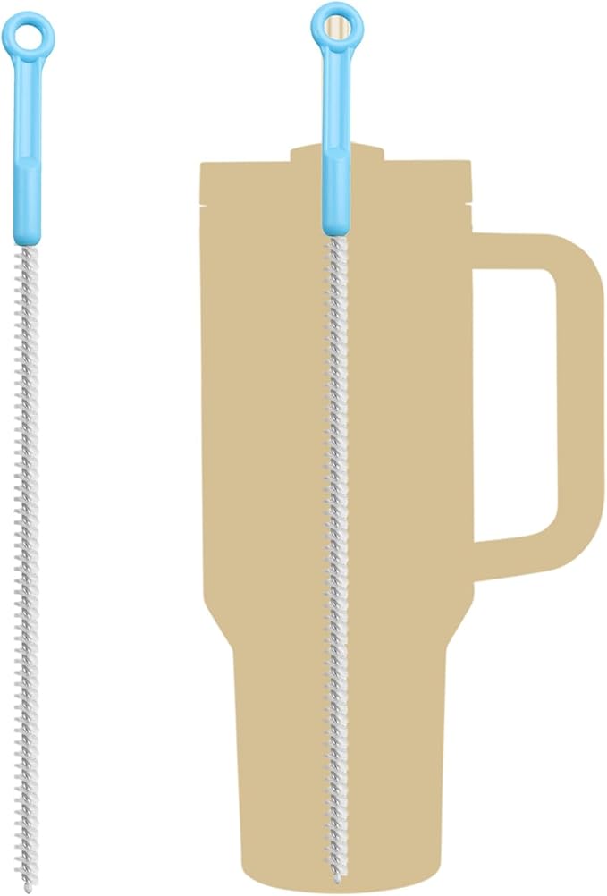 Heavy-Duty Straw Cleaner Brush Pro Set – 2 Pack, 12-Inch Length, 8mm/0.31inch Width, Full Coverage Bristles, Ergonomic Grip Handle