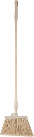 SPARTA 41082EC25 Plastic Color Coded Broom, Flagged Bristles, Long Broom With Angled Head For Large Debris, 56 Inches, Tan, (Pack of 12)