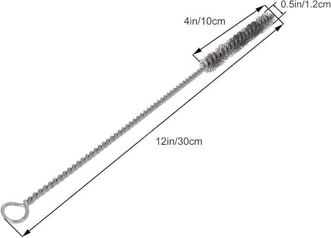 Utoolmart Wire Tube Brushes, Stainless Steel Spiral Power Bottle Brush, Long-Handle Bristle Pipe Cleaning Tool, 0.5" Diameter 12" Length for Auto Parts, Bottles, Tubes, Keyboards,Glass, 5pcs