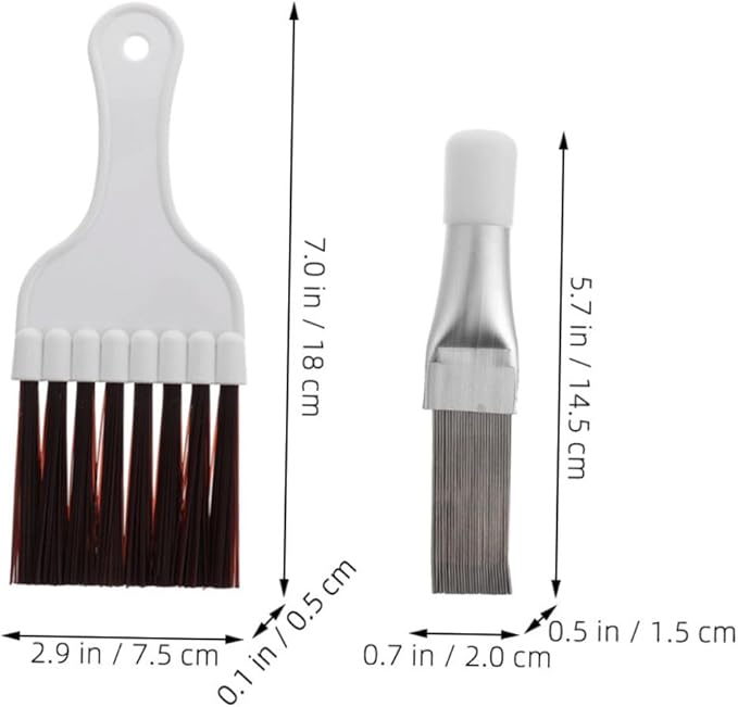 Cabilock 2sets Air Conditioner Cleaning Tool Fin Comb Radiator Brush for Efficient Dust Removal Compatible Condensers Fins Lightweight Easy to Use