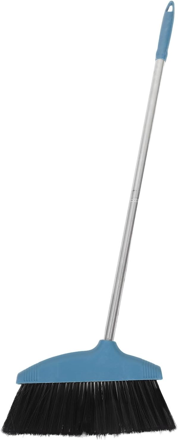Soft Bristle Indoor Dust Broom with Stainless Steel Handle, Lightweight Kitchen Sweeping Broom for Household Cleaning, Non-Sticky Hair Floor Brush Suitable for Home and Office Use