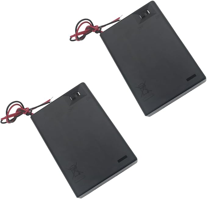 6 PCS 3 Slots Battery Holder Bundle with Switch and Leads Plastic AA Battery Case 3 X 1.5 V AA Battery Storage Box with Cap