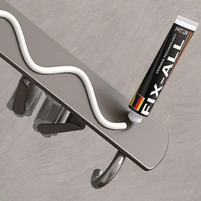 Wall Mount Mop and Broom Holder – Heavy Duty SUS304 Stainless Steel Organizer with 4 Hooks & 3 Clips – Space Saving Storage Rack for Kitchen, Bathroom, Garage, Laundry Room