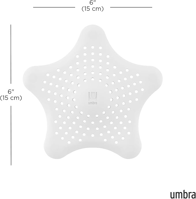 Umbra Starfish Drain Cover/Hair Catcher, White