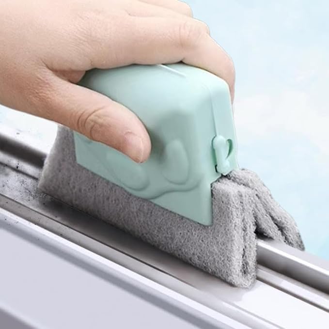 Magic Window Track Cleaner, Upgraded Window Groove Cleaning Brushes for Sliding Doors, Gaps, Tiles, Shutters, and Car Vents (3, Beige)