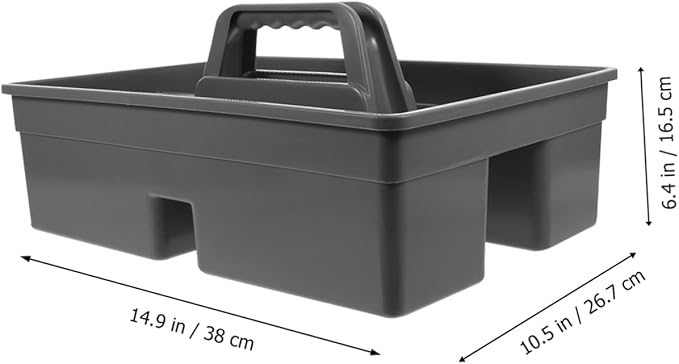 Cleaning Tool Organizer Handle Versatile Storage Box for Easy Bathroom and Home Organization and Reliable Cleaning Caddy Grey