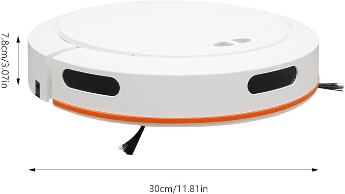 Robot Sweeping Machine, 3-in-1 Sweeping Machine, Robot Vacuum Cleaner, Cordless Sweeping Machine, Push Button/APP Control, 3-Cleaning Mode, for Pet Hair, Hard Floor, Low Carpet (White)