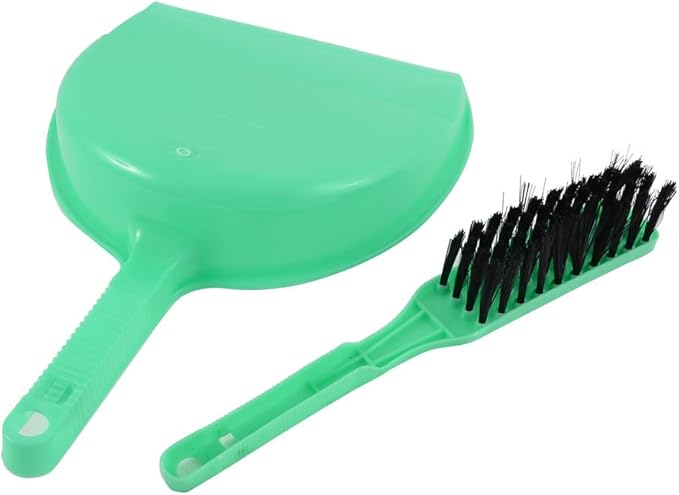 Computer Car Dashboard Fans Blade Cleaning Brush Dustpan Set Green