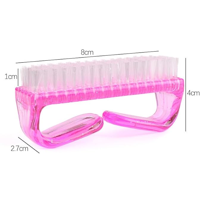 3Pcs Different Kinds of Fingernail brush with Plastic Handle Nail brush for cleaning Fingernails - Easy to use Nail Scrub brush - Nail Cleaner Nail brushes for Hands Feet(pink)