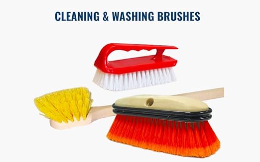 Weiler 44663 20" Utility Scrub Brush, White Tampico Fill, Long Handle, Foam Block (Pack of 12)