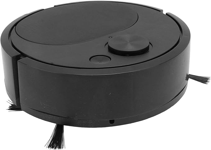 Powerful Auto Robotic Vacuum, Multifunctional USB Charging Mini Smart Sweeping Robot for Wooden Flooring Tile, Carpet (Black)