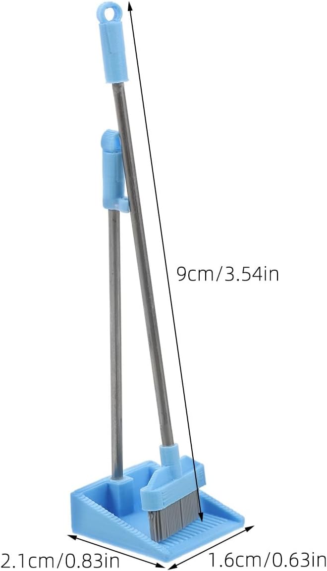 VOSAREA 1 Set Mini Cleaning Supplies Mini Dustpan and Broom Simulated Housekeeping Tools for Dollhouse Decoration and Playhouse Accessories