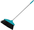 ARTIBETTER Soft Bristle Indoor Broom with Long Handle, Large Angle Floor Broom for Household Cleaning, Green Non-Stick Hair Sweeping Brush for Kitchen and Garage Use