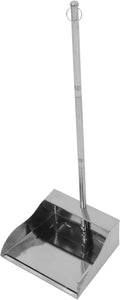 Stainless Steel Dustpan with Long Handle Large Heavy-Duty Garbage Shovel Standing Sweeper for Indoor Outdoor Commercial and Home Cleaning Tasks