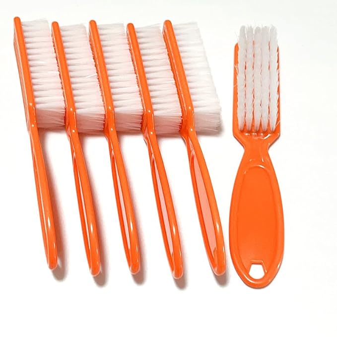 6Pcs Nail Brush for Cleaning Fingernails, Handle Grip Cleaning Brush for Nail and Toenail, Nail Dust Brush Manicure Pedicure Tools Scrubbing Brush Women Men Home Salon(Orange)