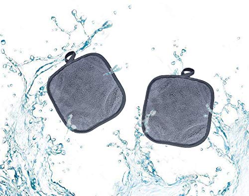 Makeup Remover Cloths for Face, Eye, Lips - Reusable Makeup Remover Pads Soft Microfiber Facial Cleansing Cloths 5 x 5 inch 6 Pack (Gray)