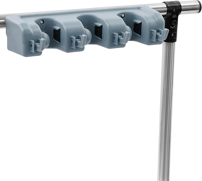 Floor Mop Sink, Mop Service Basin with Cleaning Tool Rack, Floor Mount Slop Sink with Wheels, With Drainage, for Kitchen, Laundry Room, Bathroom and Industrial Use (3 Mop Slots/4 Hooks)