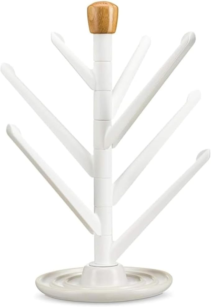Full Circle Branch Out, Upright Kitchen Drying Rack, Ceramic Base, Perfect for Bottles, Dishcloths, and Bags
