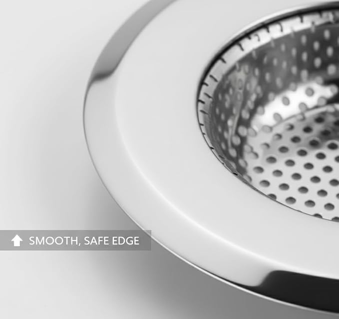 3-Pack 4.5 Inch Sink Strainers with Micro Mesh – Stainless Steel Kitchen Drain Strainer Basket, Dishwasher Safe & Rust-Proof, Fits Most Standard Sinks
