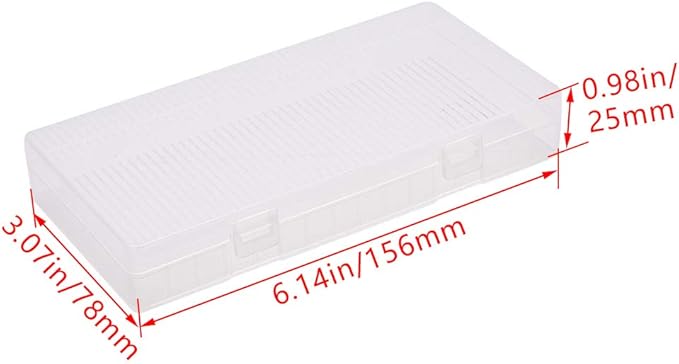 Fielect 8 x 18650 Battery Storage Case Holder Organizer Box Transparent